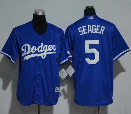 Dodgers #5 Corey Seager Blue Cool Base Stitched Youth MLB Jersey - Click Image to Close